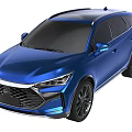 Blue Modern SUV With Sleek Body Black Wheels And Stylish Front Grille