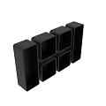 Stylish Double Sofa with Black Upholstery and Wooden Accents for Modern Living Room Decor