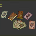 Artistic Playing Cards Set With Colorful Patterns For Home Household Items 3d model