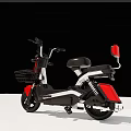 Red And Black Electric Scooter With Front Basket Black Seat And White Base