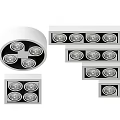 Modern Downlights And Spotlights With Recessed Design Multiple Bulbs Various Styles 3d model