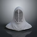 White Fencing Mask Protective Gear With Grid Design For Sports Apparel