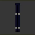 Decorative Fence With Blue Pillars Black Bars White Stripes And Arched Design