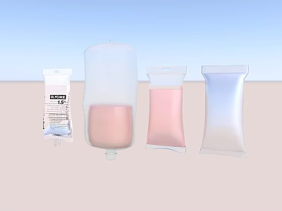 Modern Bathroom Sink With Different Liquid Soap Packaging In Pink And Transparent Tones 3d model