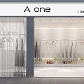 Modern Clothing Store Interior Design With Wooden Slats Mannequins And Green Plants