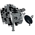 Large Grid Panel Antenna And Small Parabolic Dish For Communication Systems 3d model