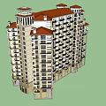 Modern High Rise Residential Building Architectural Design With Balconies And Windows