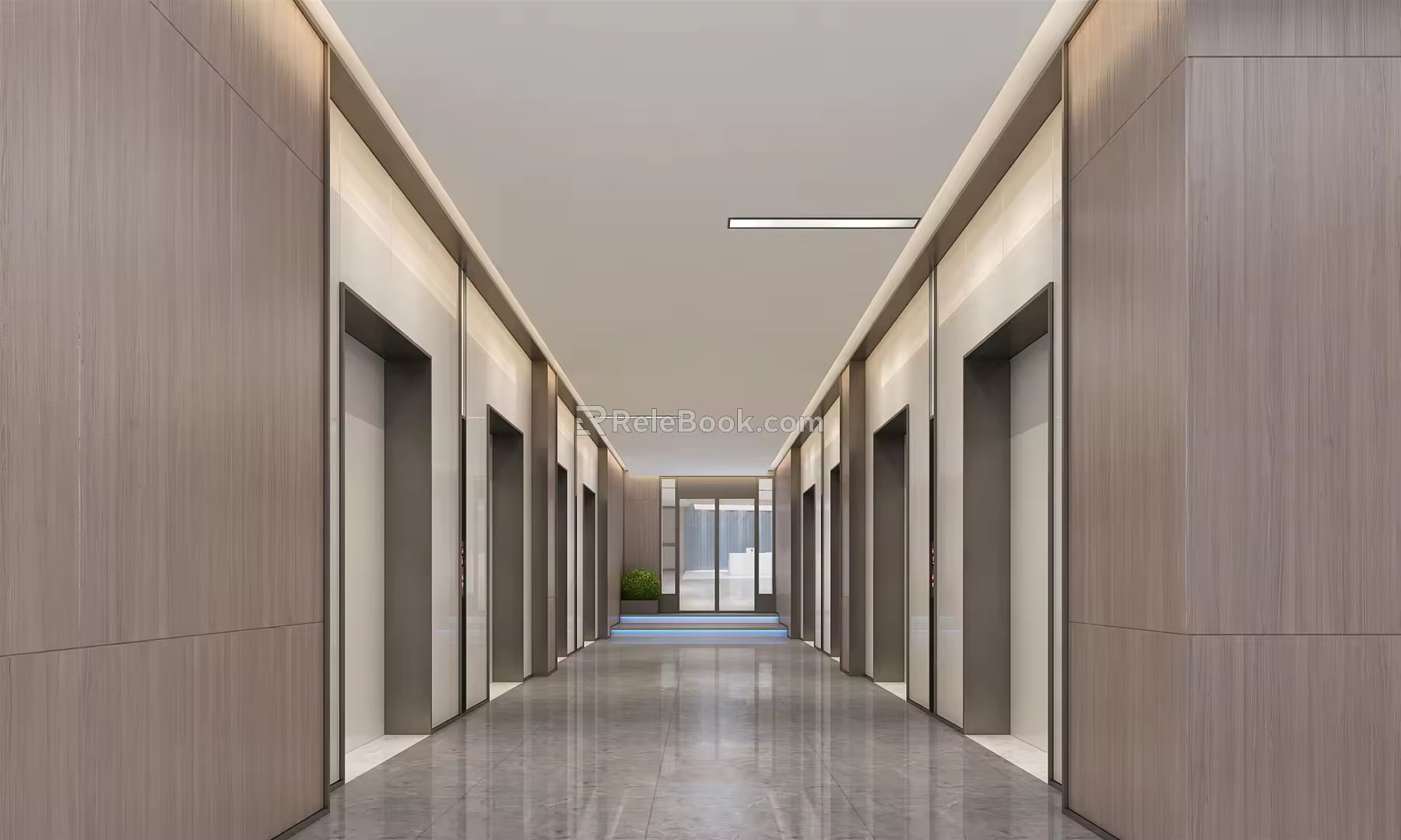 modern elevator hall elevator space 3d model