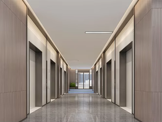 modern elevator hall elevator space 3d model