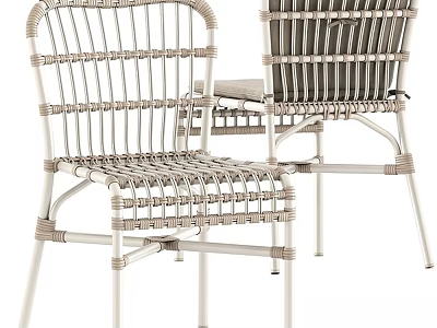 Modern Rattan Outdoor Chairs With Metal Frame Stylish Design For Garden Patio Use 3d model