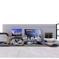 High end Automobile Exhibition Booth Modern Design With Display Area Seats And Screen