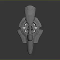 Space and Aerospace 3D Model White Spaceship With Wing Like Structures And Central Circular Design