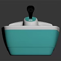 Turquoise and White Baby Bathtub With Non slip Grid Pattern Mat and Shower Head