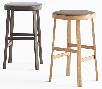 Nordic Bar Stool Bar Chair Combination 3d model