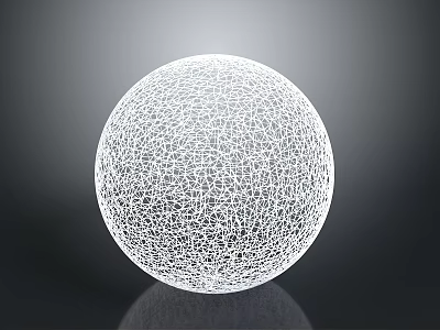 Modern White Mesh Sphere With Intricate Network Pattern On Dark Background 3d model