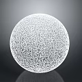Modern White Mesh Sphere With Intricate Network Pattern On Dark Background