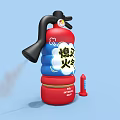 Interactive Zone Red Fire Extinguisher With Extinguish Anger Label And Nozzle Accessory