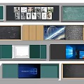 Classroom Decorative Hanging With Green Panels And Various Blackboard Designs