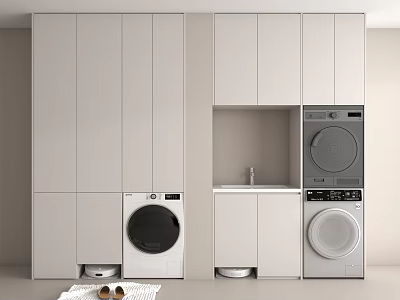 Modern Bathroom Vanity Cabinet With Sleek Design And Spacious Storage Drawers 3d model