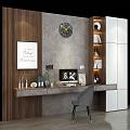 Modern Table and Chair Combination suit Color Computer Table and Chair 3d model