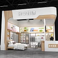 Exhibition Booth With Modern Design Displaying Home Textiles Bedding Clothing And Furniture