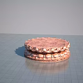 Circular Lotus Base Sculpture Carving With Bronze Colored Intricate Petal Patterns