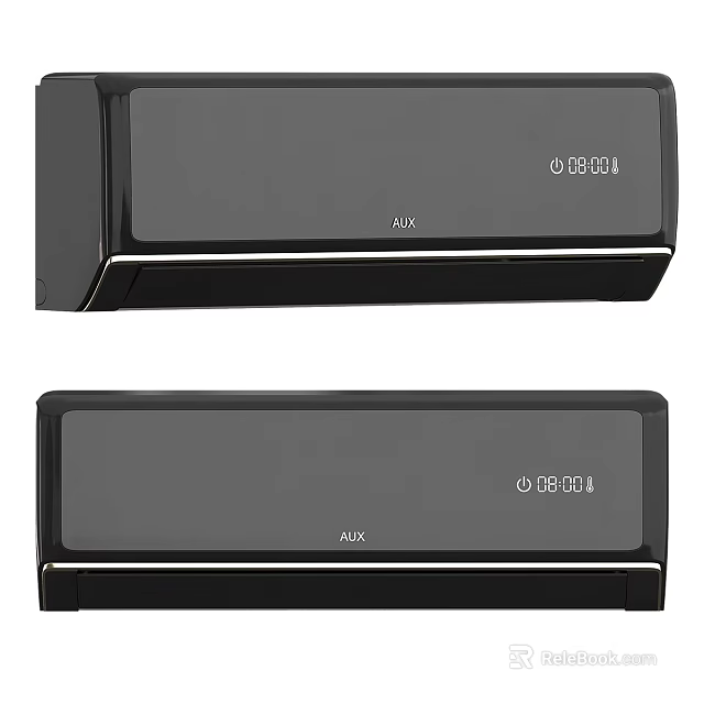AUX Wall Mounted Air Conditioner Fan With Digital Display And Sleek Modern Design 3d model 