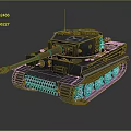 Futuristic Tank Model With Blue Glowing Tracks And Reflective Surface Design 3d model