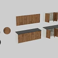 Modern Wooden Storage Lockers With Cabinet Doors Open Shelves And Black Countertop Design