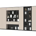 Sleek Modern Wooden Bookcase With Varied Height Shelves Holding Books And Decorative Items