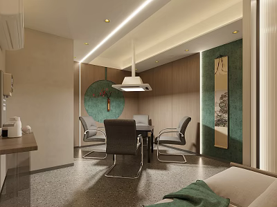 Hotel Chess And Card Room With Modern Decor 3d model