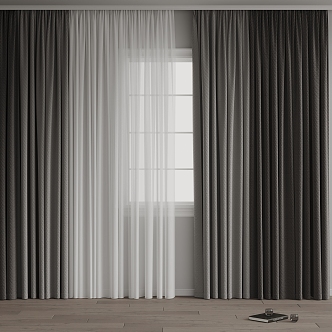 Areti curtain fabric curtain gray curtain simple curtain gauze curtain 3d model