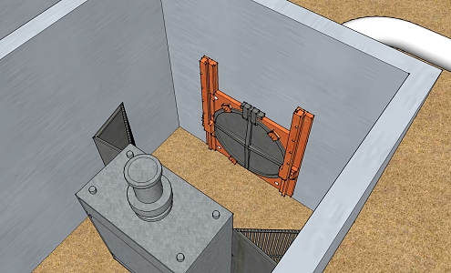 Industrial LOFT reservoir gate pipeline process flow 3d model