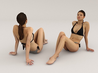 Figure exercise beach swimming posture model