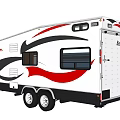 Eagle Travel Trailer With White Exterior Red Gray Graphics And Windows 3d model