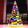 Eye-catching Festive Photo Check-in Spot With Giant Colorful Block Christmas Tree In Shopping Mall