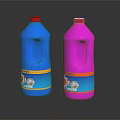 Blue And Pink Large Detergent Bottles With 151 Label For Daily Cleaning Use
