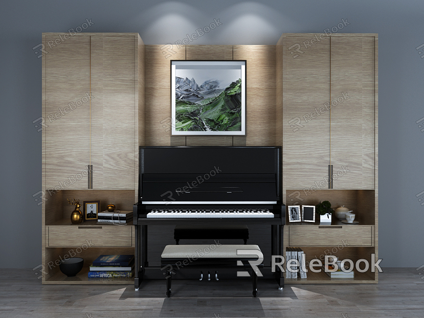 Modern Piano Bookcase Piano Combination model