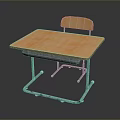 Simple Square Dining Table with Wooden Top Metal Legs and Matching Chair Design