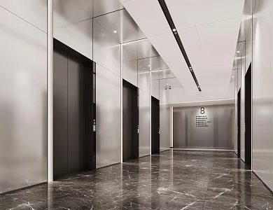 Modern Elevator Hall Office Building Elevator Company Elevator Hall 3d model