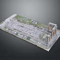 Ancient Architectural Ruins Model With Remaining Columns And Stone Blocks Layout 3d model