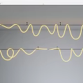 Contemporary LED Chandelier With Curved Wave Linear Design For Modern Ceiling Lighting