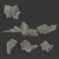 Natural Wood And Stone Materials With Rough Textures And Irregular Shapes