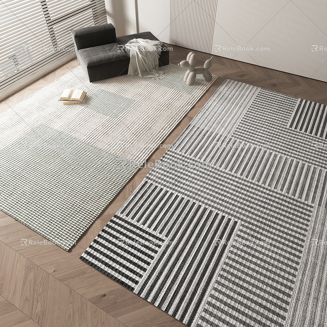 striped carpet 3d model