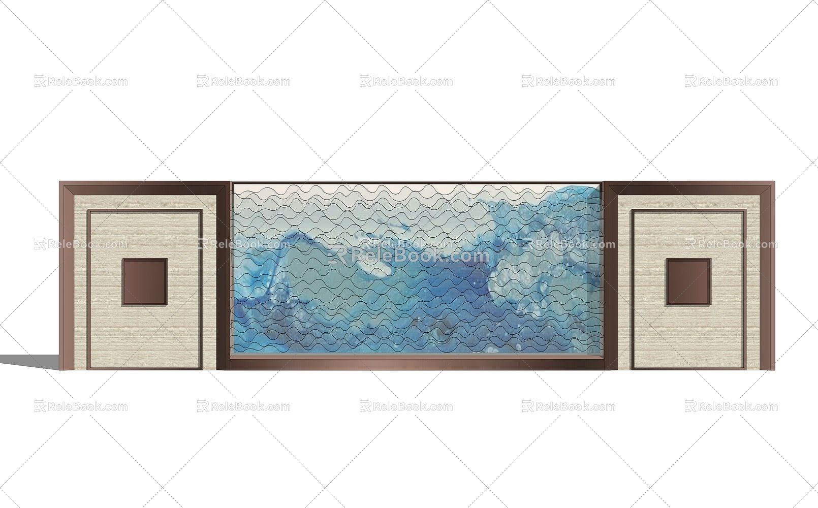 New Chinese Style Landscape Wall Photo Frame Home Furnishing 3d model