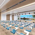 Modern multi-function hall 3d model