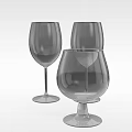 Tech Exhibition Hall Showcasing Transparent Glass Cups With Different Shapes On White Background