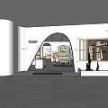 YAZAN Specialty Store Interior With Arched Entrance Display Shelves And Windows