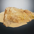 Garden Landscape Decorative Rock With Natural Texture And Yellow Green Moss On Stone Base