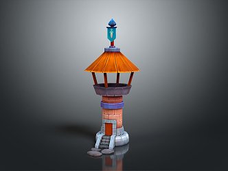 Tower defense sentry tower air defense watchtower observatory tower loft 3d model